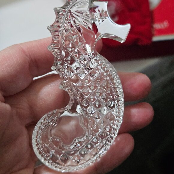 2004 NEW IN BOX CLASSIC WATERFORD LEAD CRYSTAL SEAHORSE CHRISTMAS ORNAMENT - Picture 11 of 12